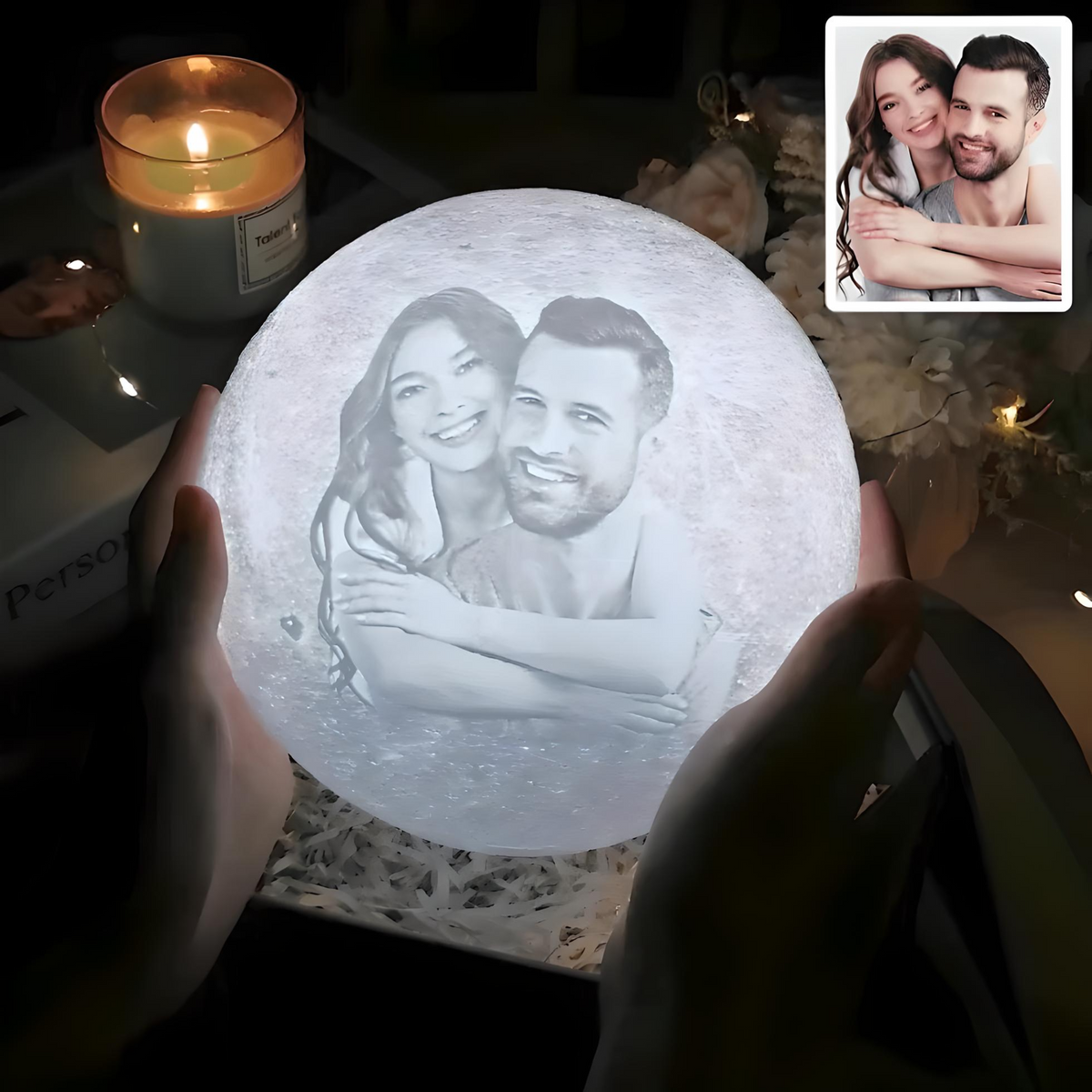 Lampe Lune et veilleuse personnalisée imprimée en 3D